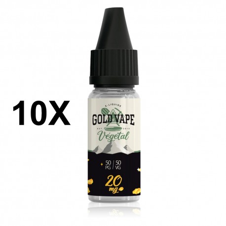 Booster de nicotine origine végétale Gold Vape 20 mg - Pack de 10 - LIQUA